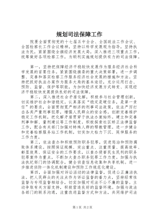 2024年规划司法保障工作