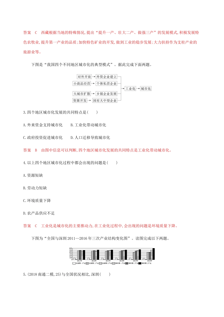 （江苏专用）高考地理总复习 第十四章 第5讲 区域工业化和城市化（以我国珠江三角洲地区为例）练习-人教版高三地理试题_第2页