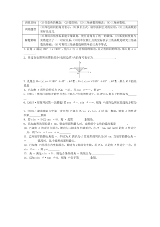 （江苏专用）高考数学 专题4 三角函数、解三角形 24 三角函数的概念 理-人教版高三数学试题