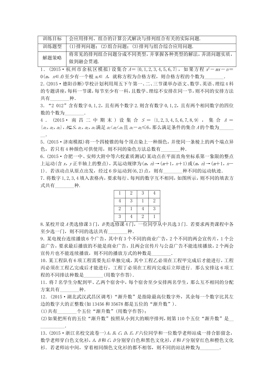 （江苏专用）高考数学 专题10 计数原、概率与统计 79 排列与组合 理-人教版高三数学试题_第1页