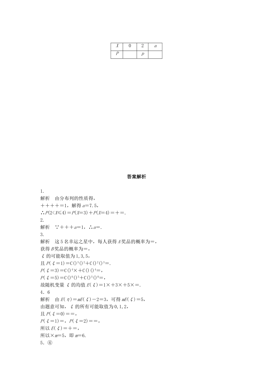 （江苏专用）高考数学 专题10 计数原、概率与统计 88 离散型随机变量及其概率分布 理-人教版高三数学试题_第2页