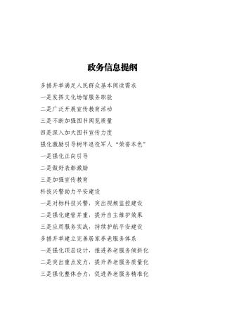政务信息提纲