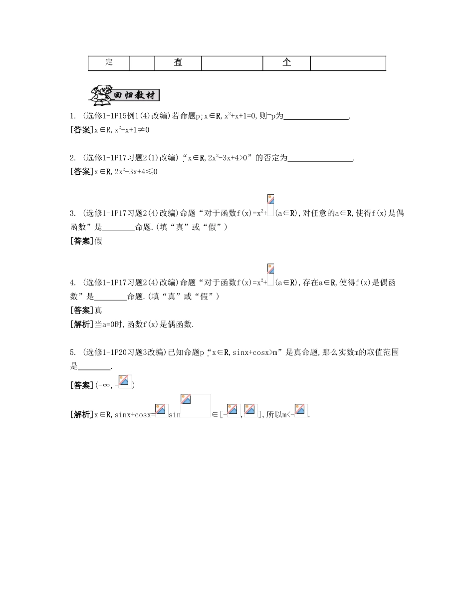 （江苏专用）高考数学大一轮复习 第一章 第3课 简单的逻辑联结词、全称量词与存在量词自主学习-人教版高三数学试题_第2页