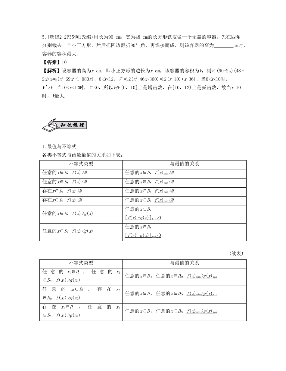 （江苏专用）高考数学大一轮复习 第三章 导数及其应用 第20课 导数的综合应用 文-人教版高三全册数学试题_第2页