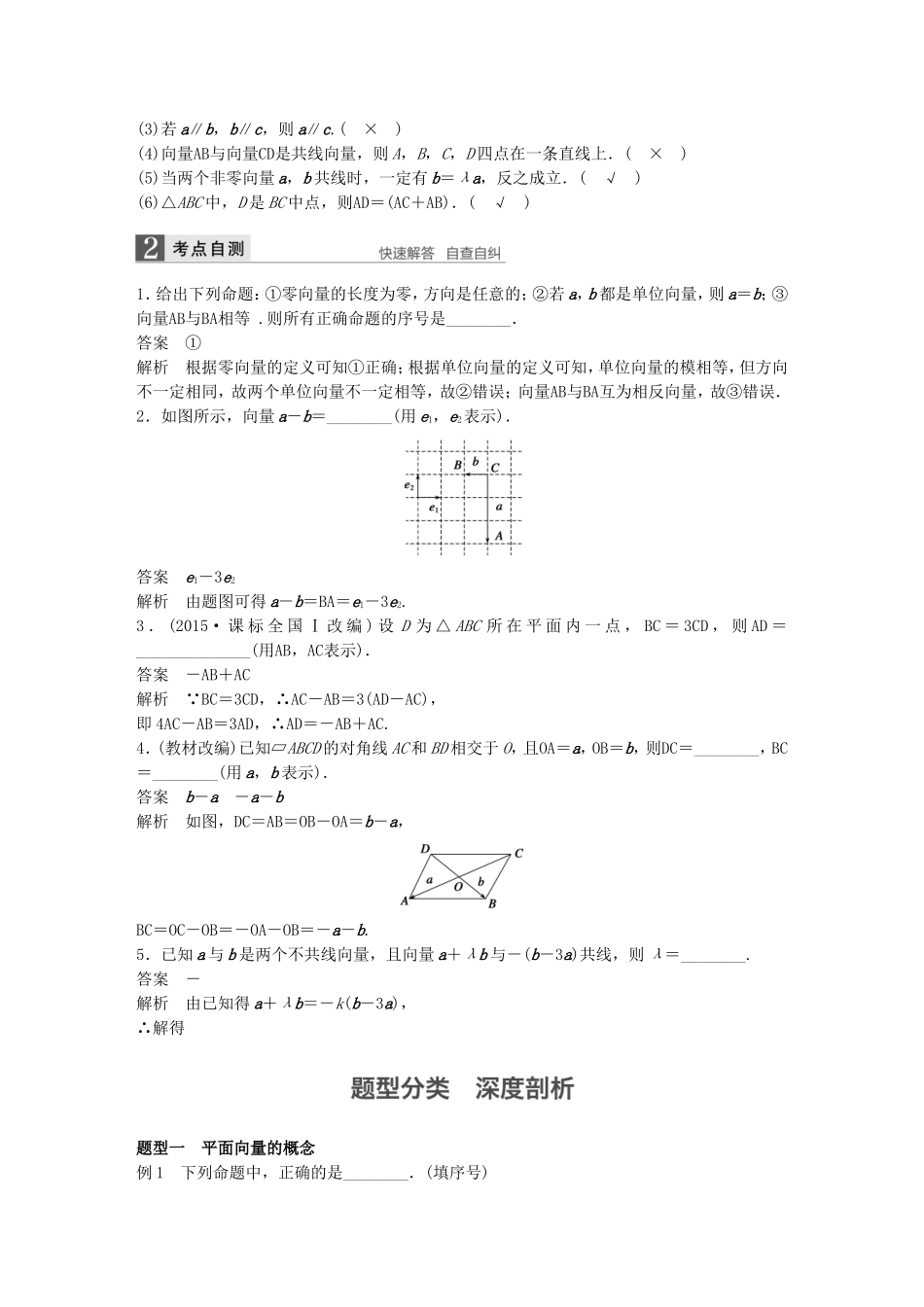 （江苏专用）高考数学一轮复习 第五章 平面向量 5.1 平面向量的概念及线性运算 文-人教版高三数学试题_第2页