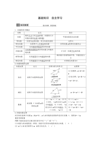 （江苏专用）高考数学一轮复习 第五章 平面向量 5.1 平面向量的概念及线性运算 文-人教版高三数学试题