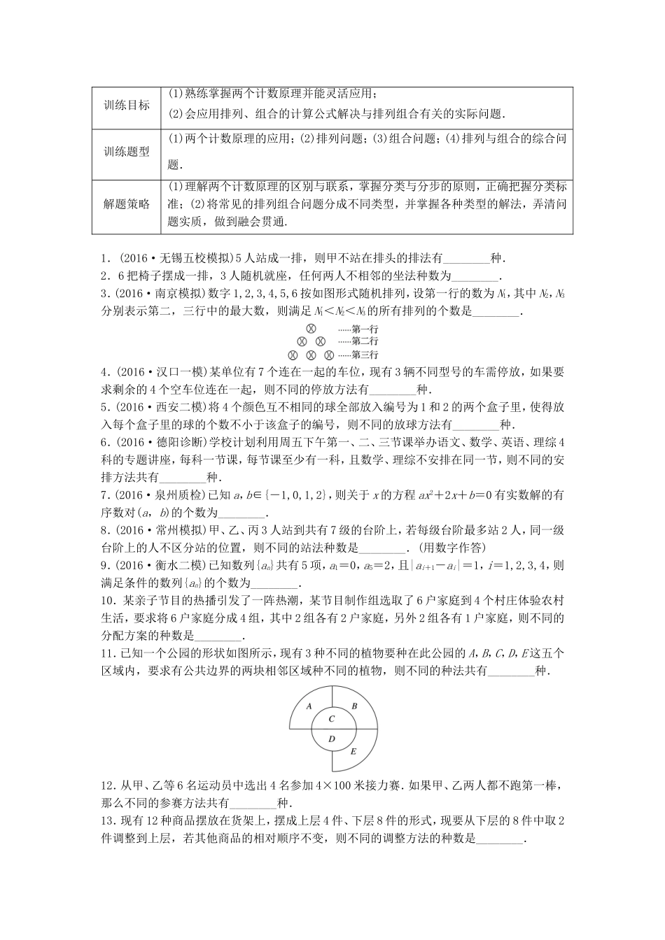 （江苏专用）高考数学专题复习 专题10 计数原理、概率与统计 第67练 计数原理、排列、组合练习 理-人教版高三数学试题_第1页