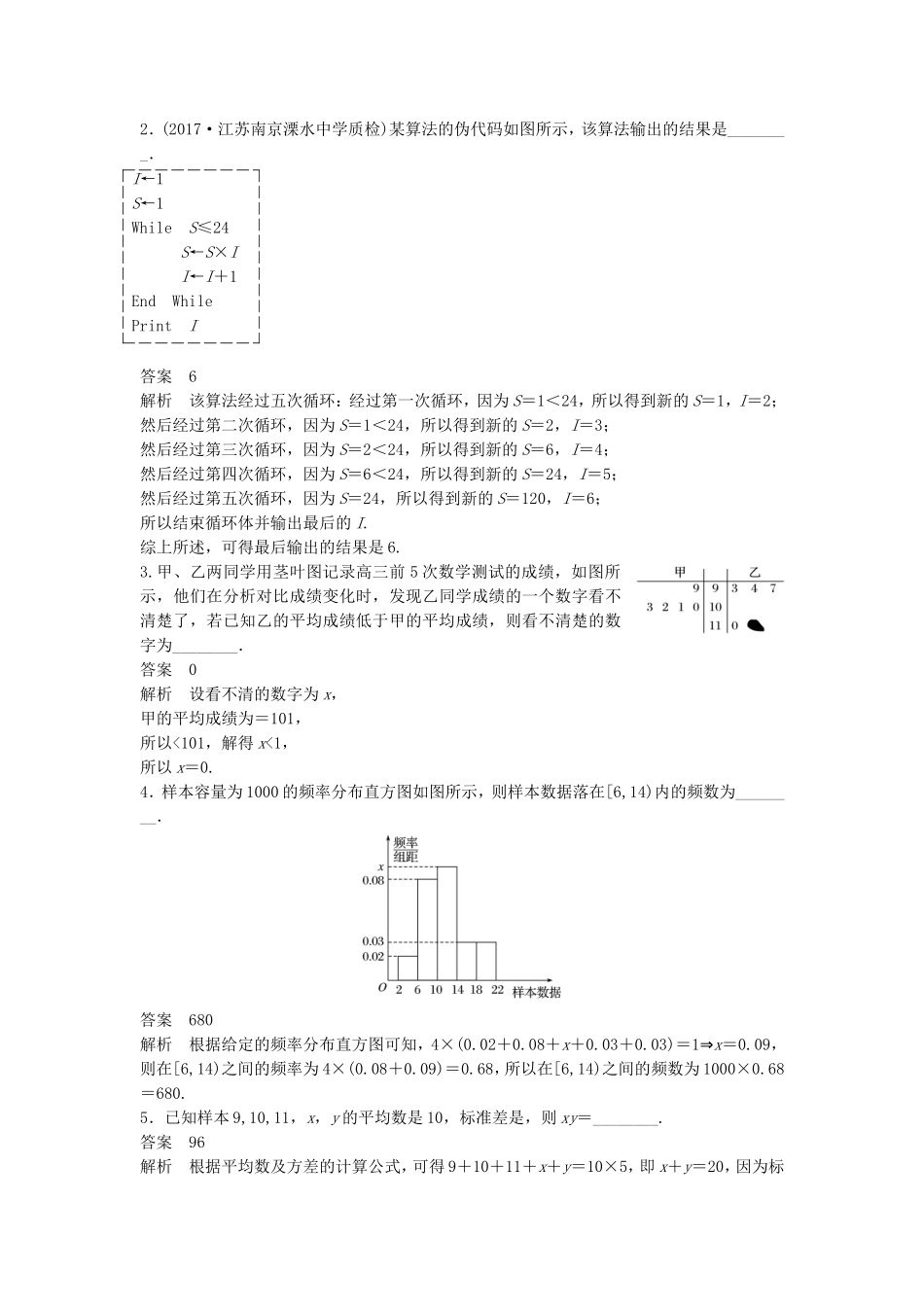 （江苏专用）高考数学总复习 考前三个月 考前回扣8 算法、复数、概率统计 理-人教版高三数学试题_第3页
