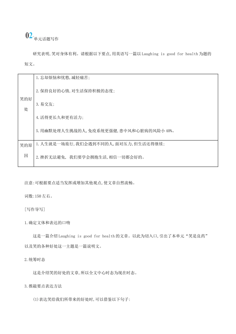 （江苏专用）高考英语总复习 Module 6 Unit 1 Laughter is good for you单元提升-人教版高三英语试题_第2页