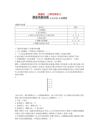 （测控导航）高考物理一轮 第二章《力 物体的平衡》第1课时基础知能提升训练题 新人教版