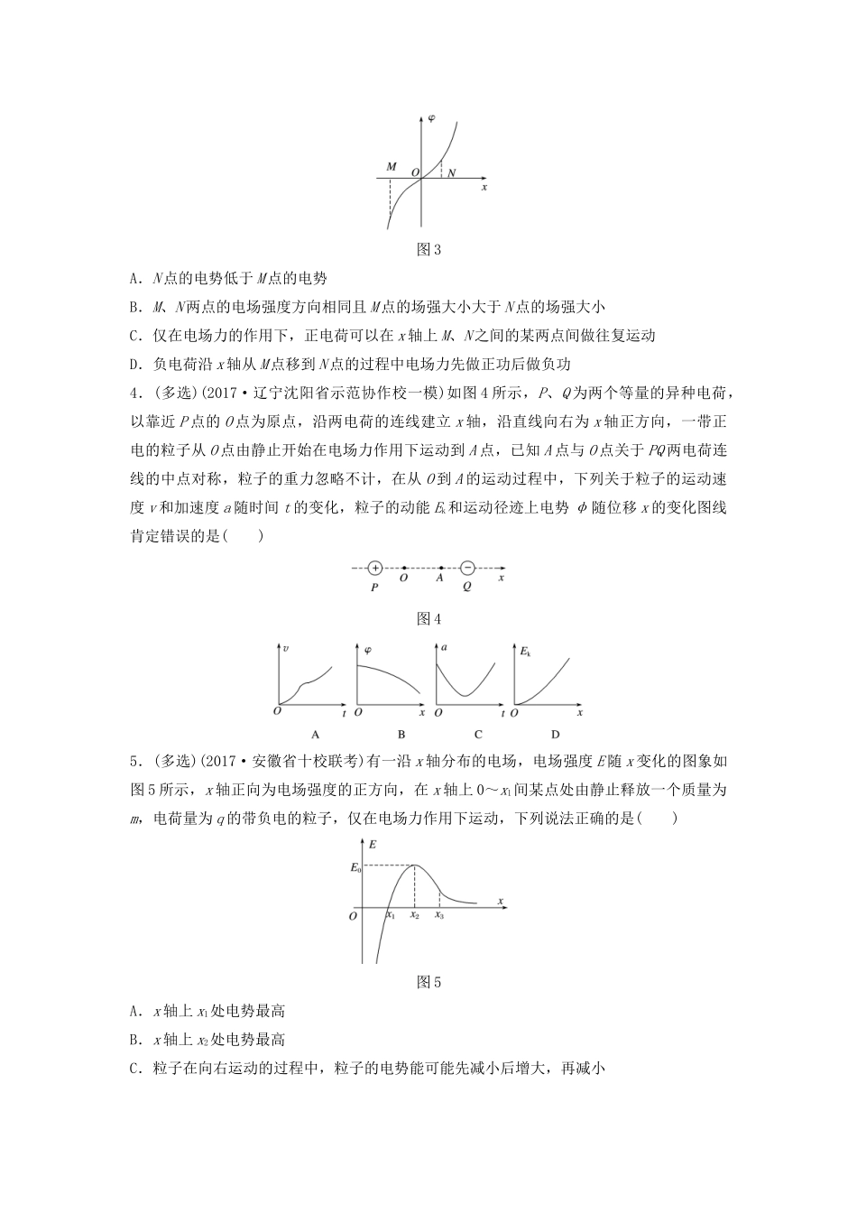 （江苏专用）高考物理一轮复习 第七章 静电场 课时54 电场中的图象问题加练半小时-人教版高三物理试题_第2页