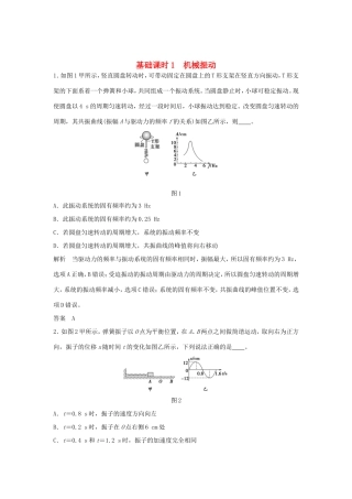 （江苏专用）高考物理一轮复习 机械振动 机械波 光 电磁波 相对论简介 基础课时1 机械振动（含解析）（选修3-4）-人教版高三选修3-4物理试题