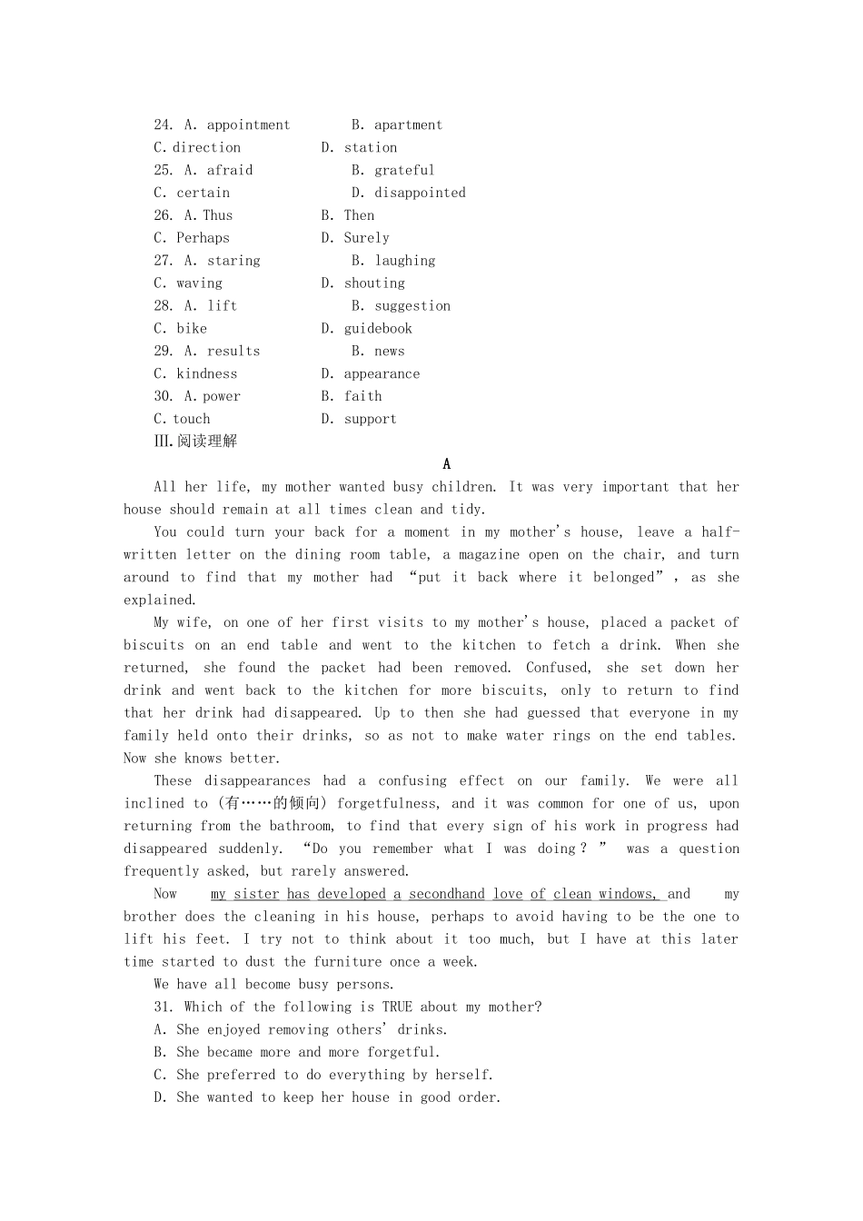 （河南专用）高考英语一轮复习方案 作业手册（14）模块5 Unit 14 Careers（含解析） 北师大版_第3页