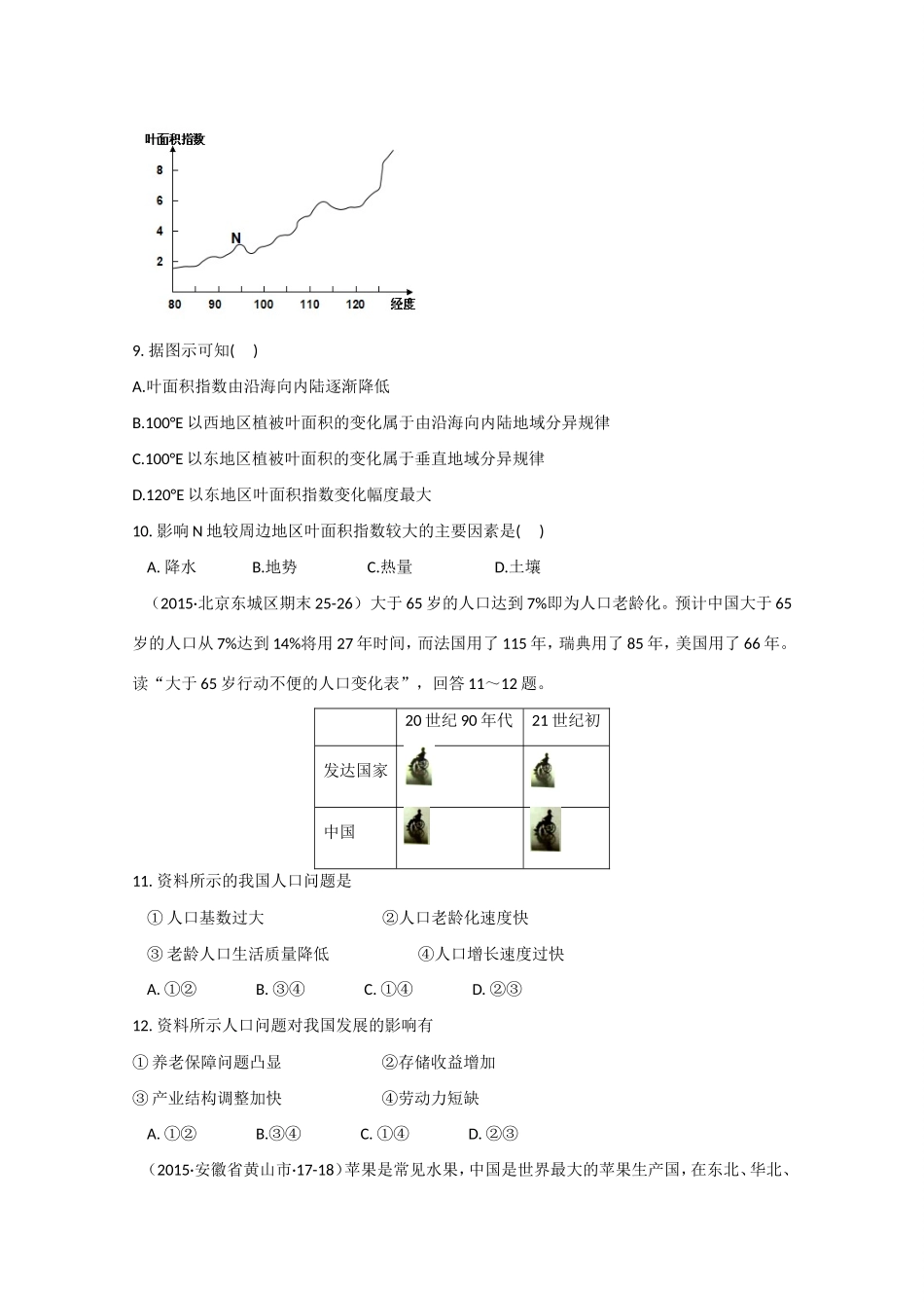（江苏卷）2015年高考文综（地理部分）仿真模拟卷（一）试题（含解析）新人教版_第3页
