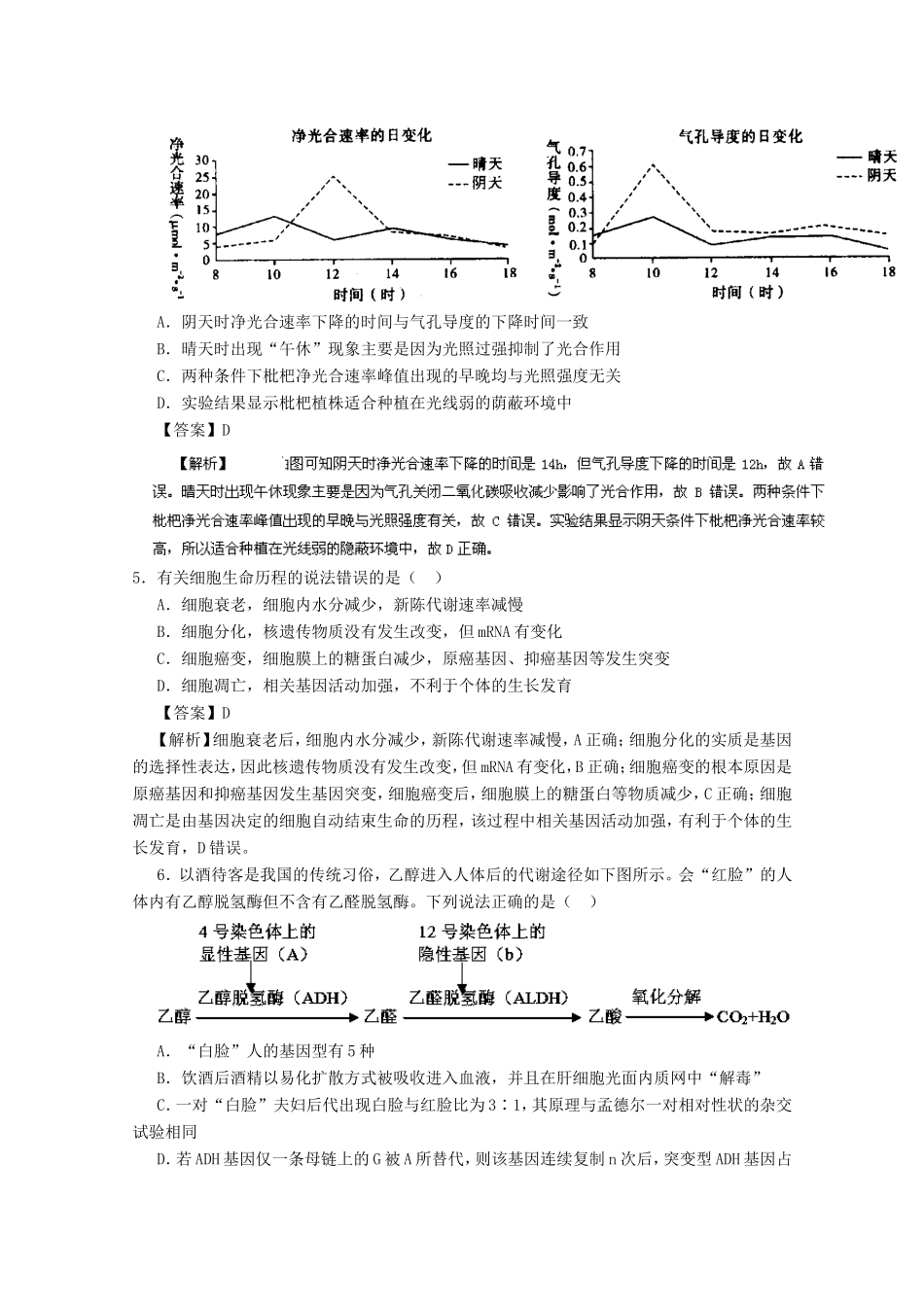 （江苏卷）高考生物冲刺卷03-人教版高三生物试题_第2页