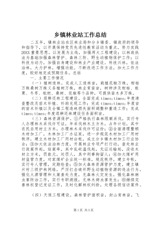 2024年乡镇林业站工作总结
