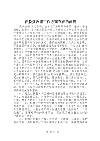 2024年在脱贫攻坚工作方面存在的问题