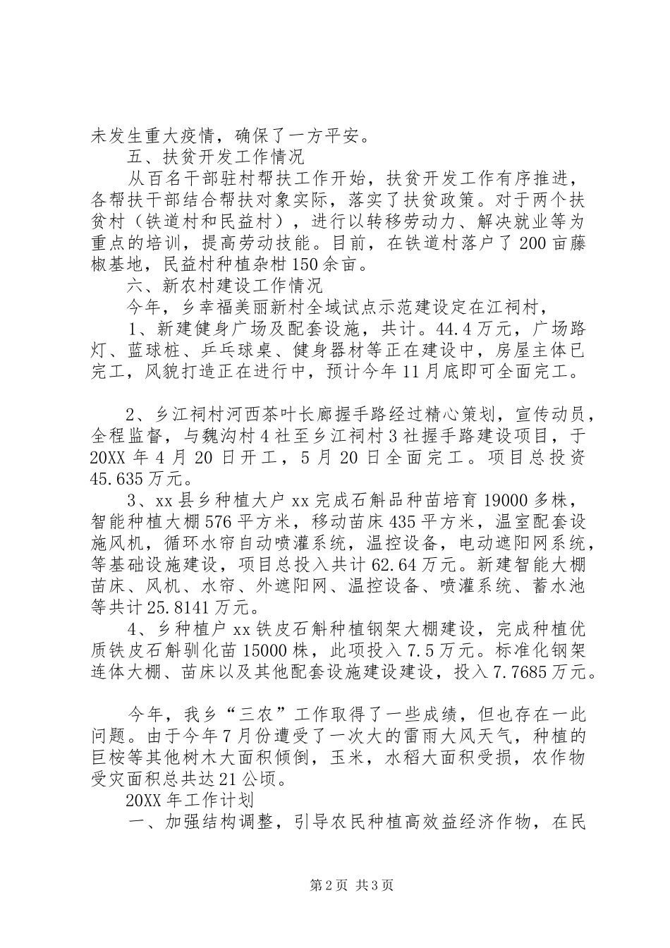 2024年乡镇年度三农工作总结_第2页