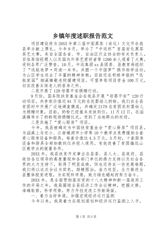 2024年乡镇年度述职报告范文