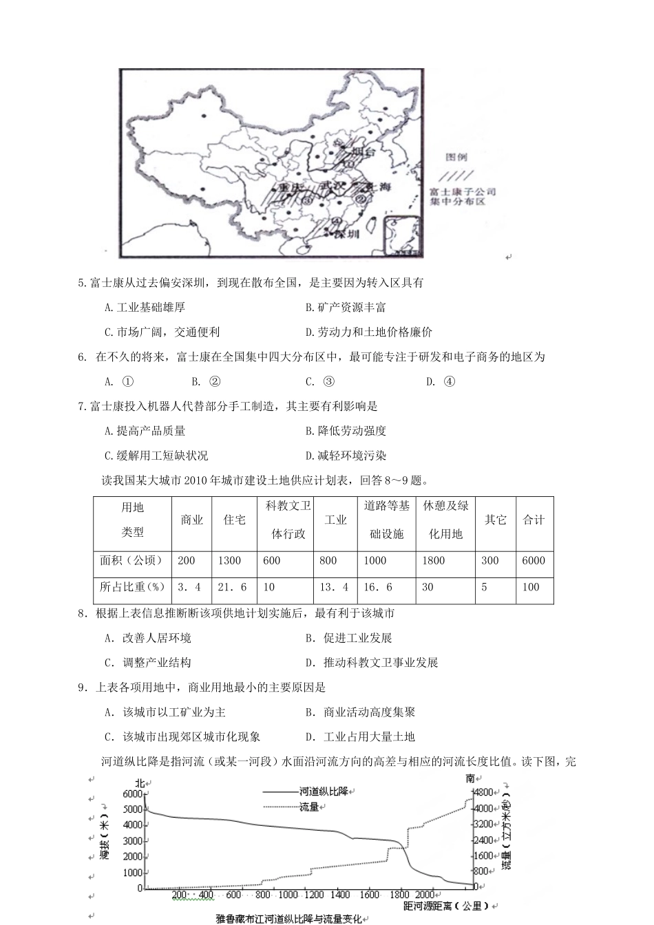 （福建）高三地理上学期第一次月考试题-人教高三地理试题_第2页