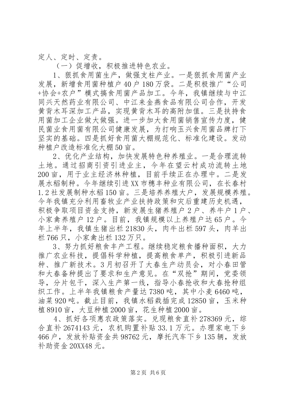 2024年乡镇年中工作报告提纲_第2页