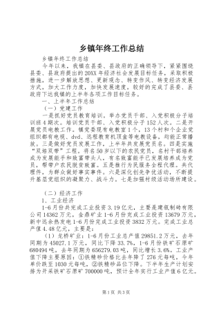 2024年乡镇年终工作总结