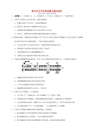 （湖北版）高三生物上学期第五次月考试题-人教版高三全册生物试题