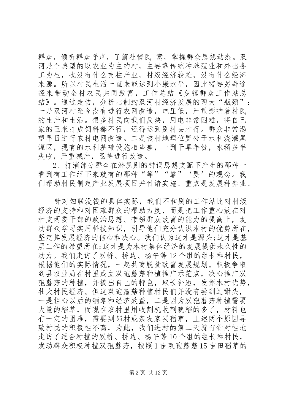 2024年乡镇群众工作站总结_第2页