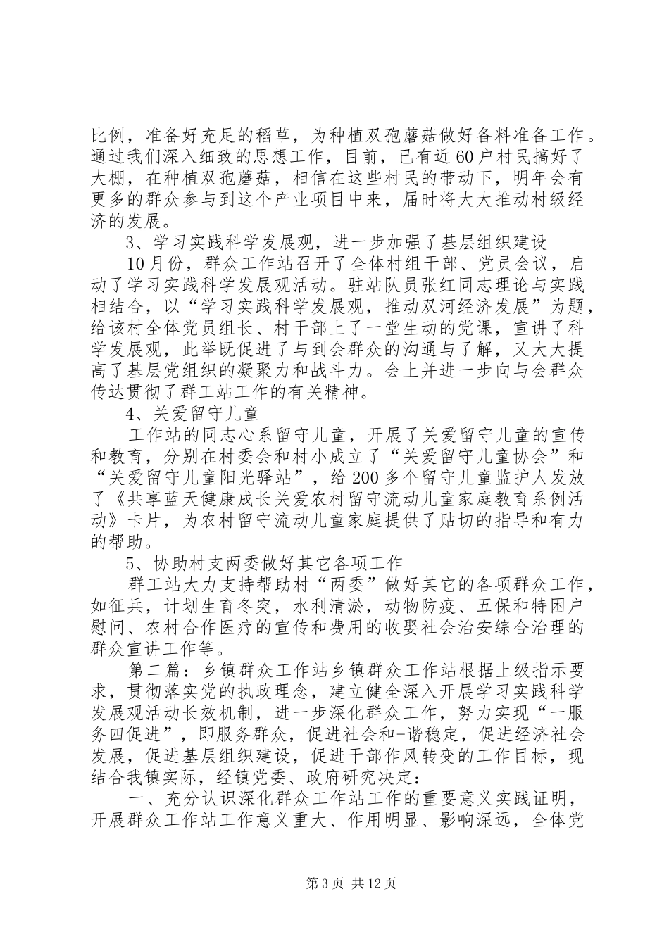 2024年乡镇群众工作站总结_第3页