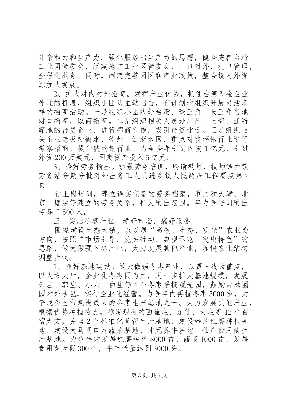 2024年乡镇人民政府工作要点_第3页