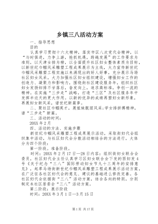 2024年乡镇三八活动方案
