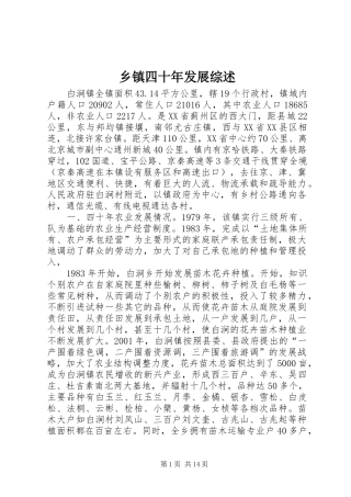 2024年乡镇四十年发展综述