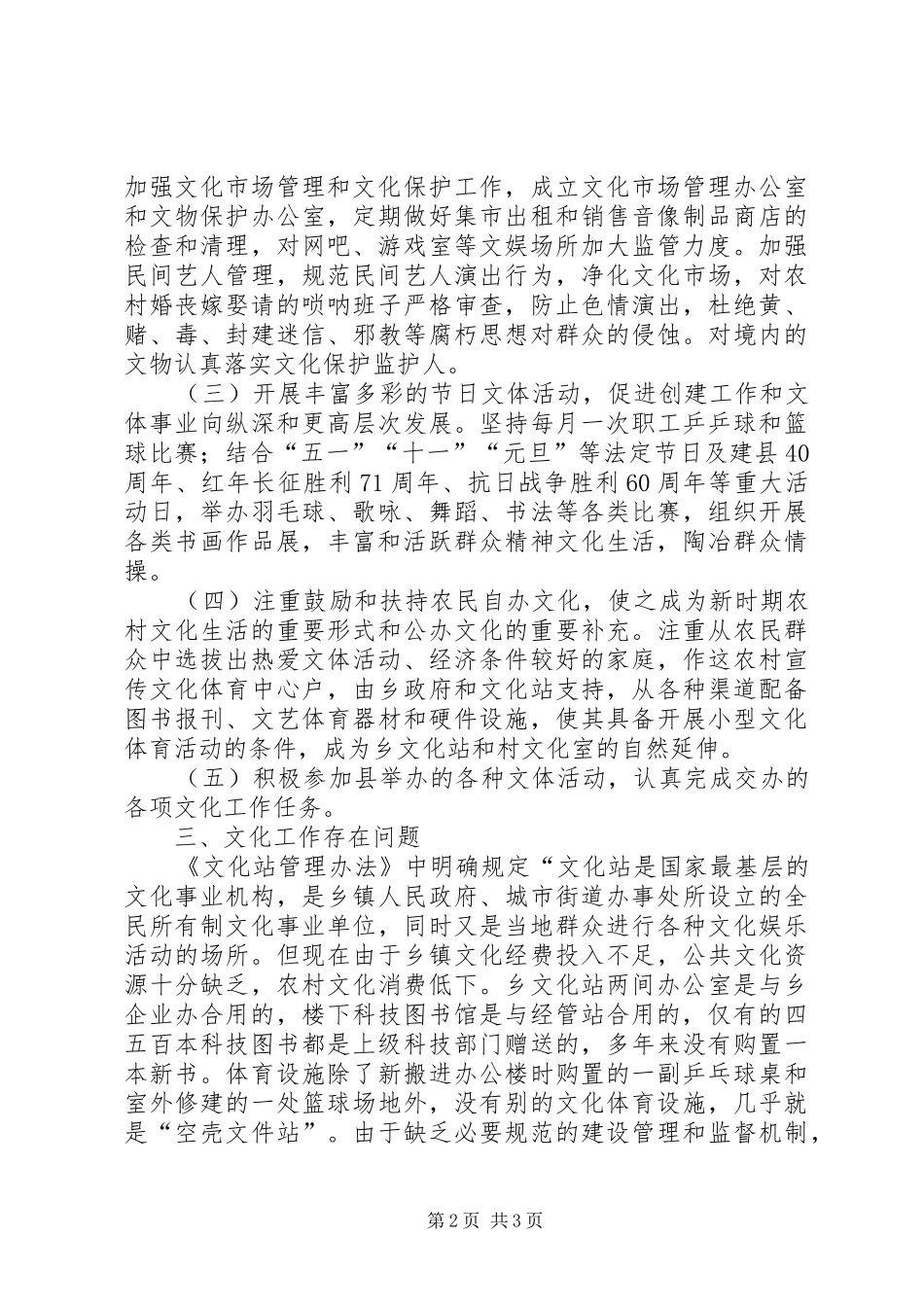 2024年乡镇文化站工作总结_第2页