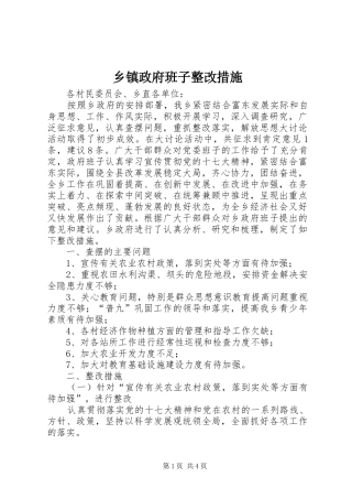 2024年乡镇政府班子整改措施
