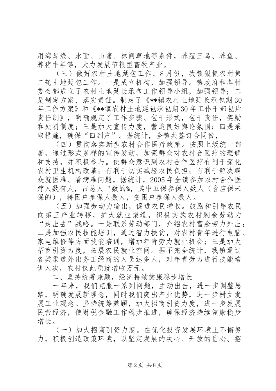 2024年乡镇政府工作总结_第2页