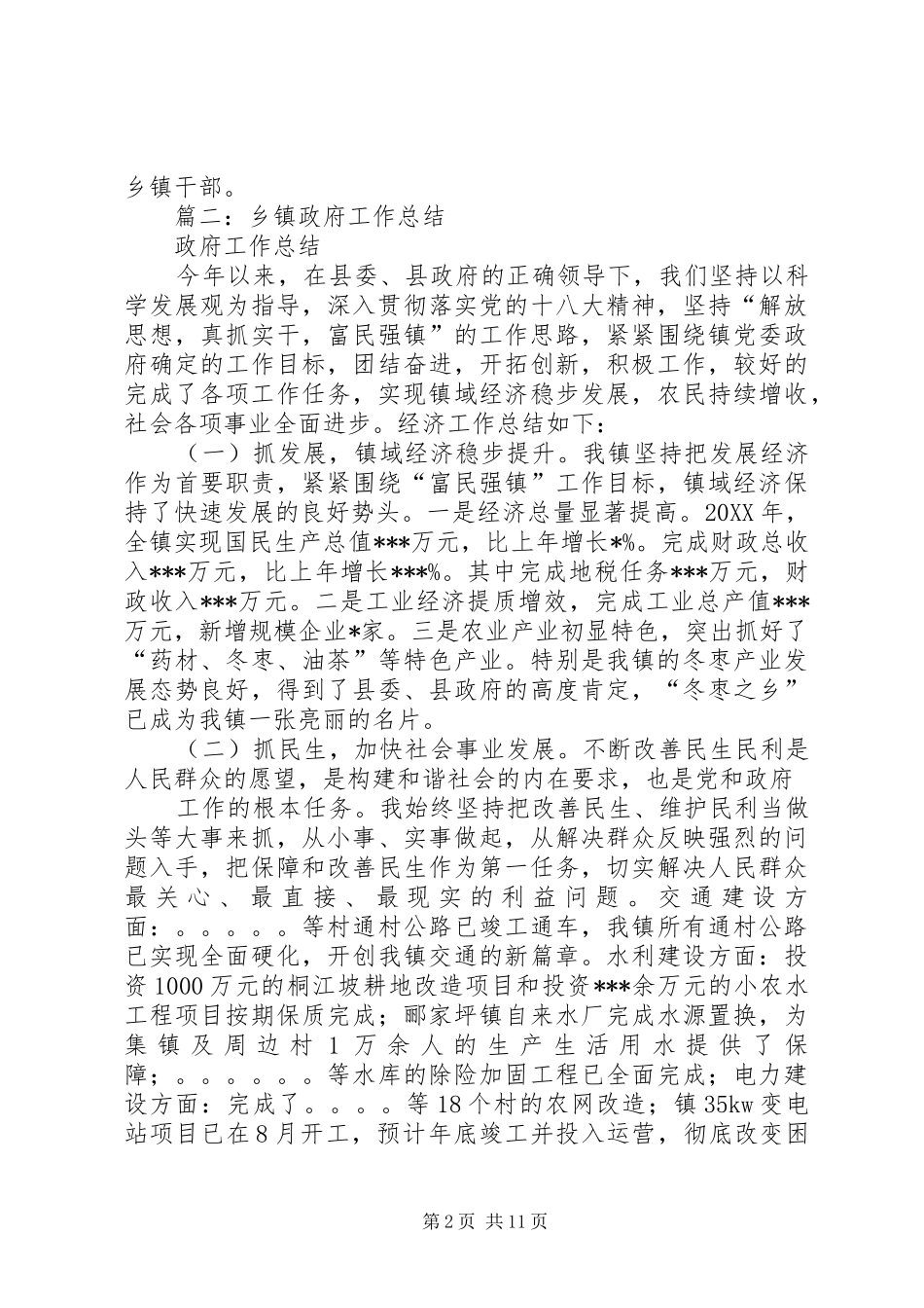 2024年乡镇政府年终工作总结_第2页