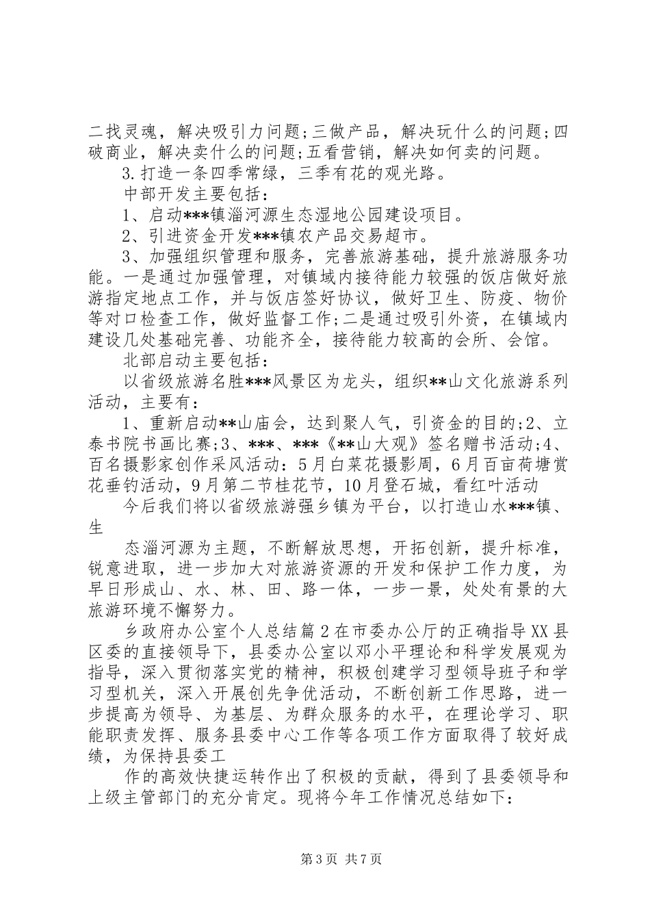 2024年乡政府办公室个人总结_第3页