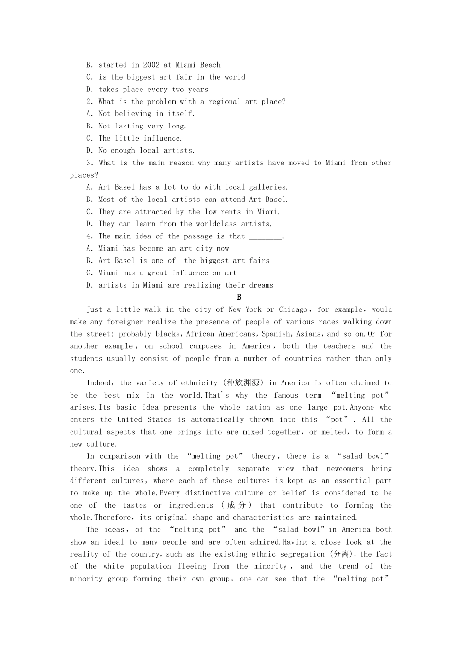 （湖北卷）高中英语 Unit 1　A land of diversity　Using Language课时作业（含答案，分析）新人教教版选修8_第3页