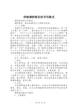 2024年详细调研报告的书写格式