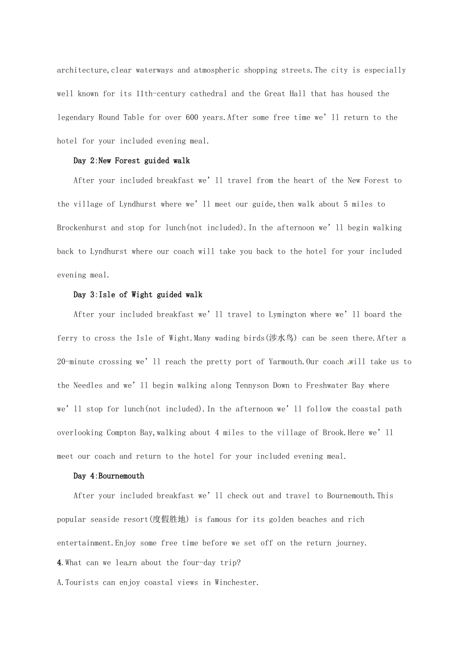 （福建专用）高考英语一轮复习 课时规范练22 Unit 2 The United Kingdom 新人教必修5-新人教高三必修5英语试题_第3页