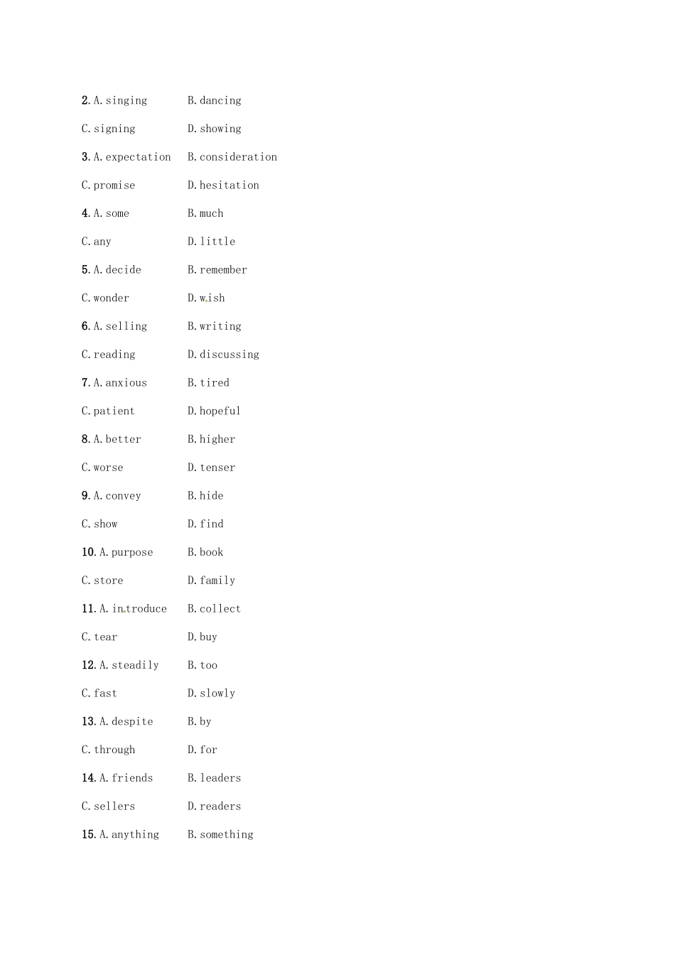 （福建专用）高考英语一轮复习 课时规范练29 Unit 4 Global warming 新人教选修6-新人教高三选修6英语试题_第2页