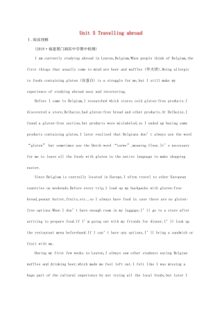 （福建专用）高考英语一轮复习 课时规范练35 Unit 5 Travelling abroad 新人教选修7-新人教高三选修7英语试题