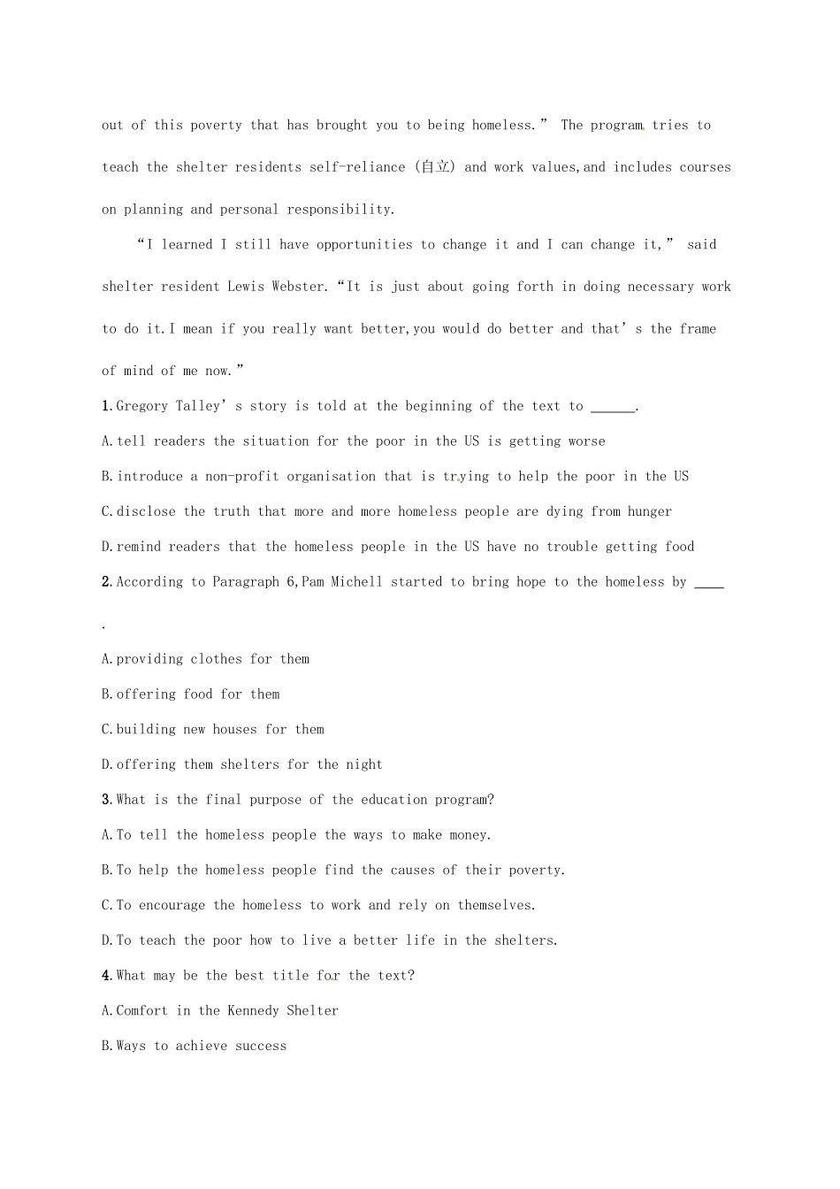 （福建专用）高考英语总复习 课时规范练2 Unit 1 Lifestyles（B）北师大必修1-北师大高三必修1英语试题_第2页