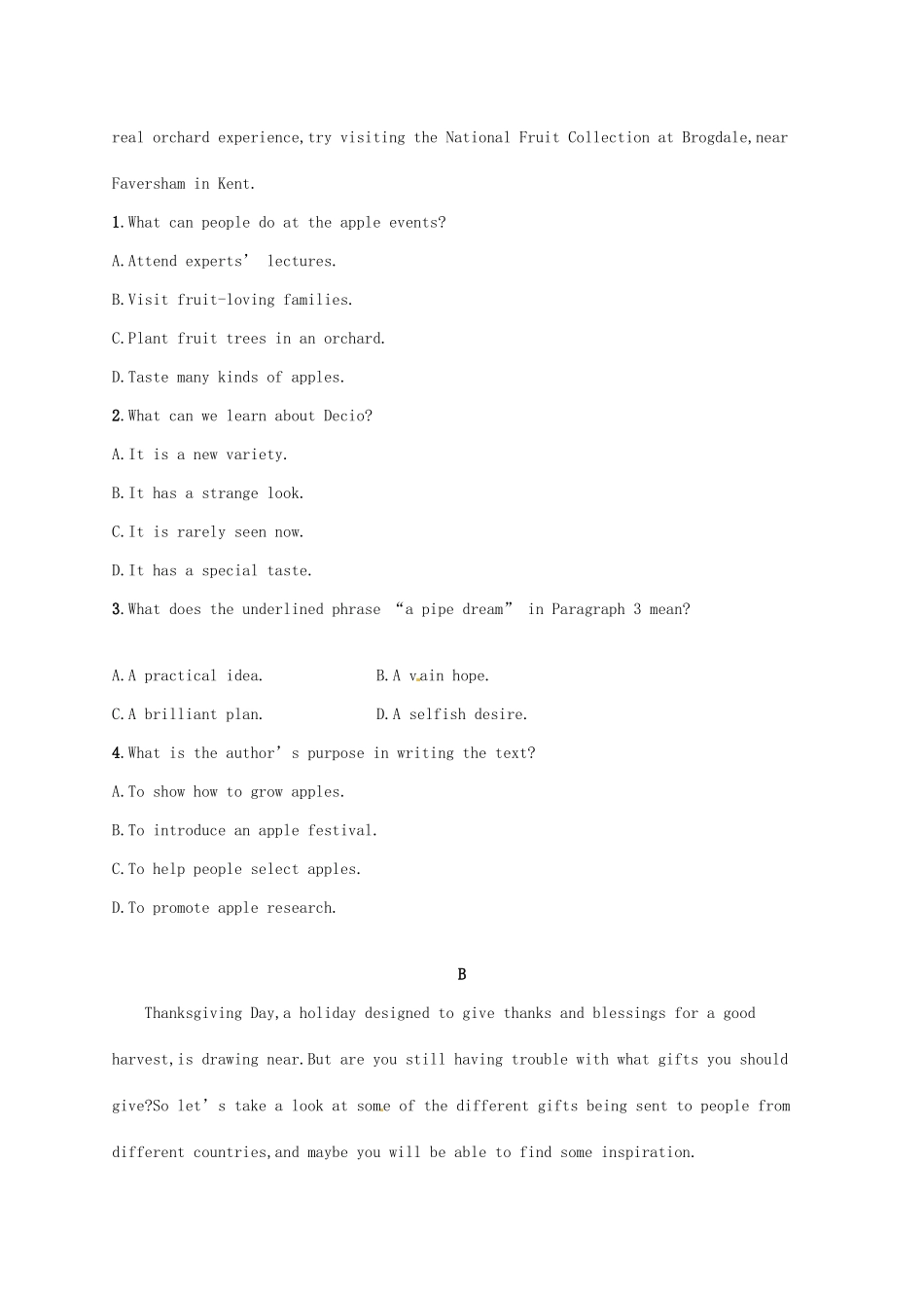 （福建专用）高考英语总复习 课时规范练5 Unit 3 Celebration（A）北师大必修1-北师大高三必修1英语试题_第2页