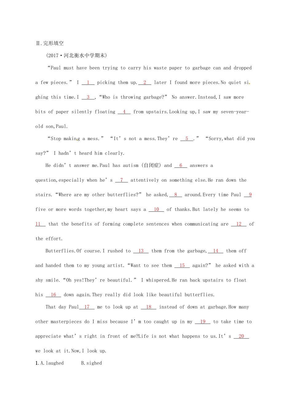 （福建专用）高考英语总复习 课时规范练6 Unit 3 Celebration（B）北师大必修1-北师大高三必修1英语试题_第3页