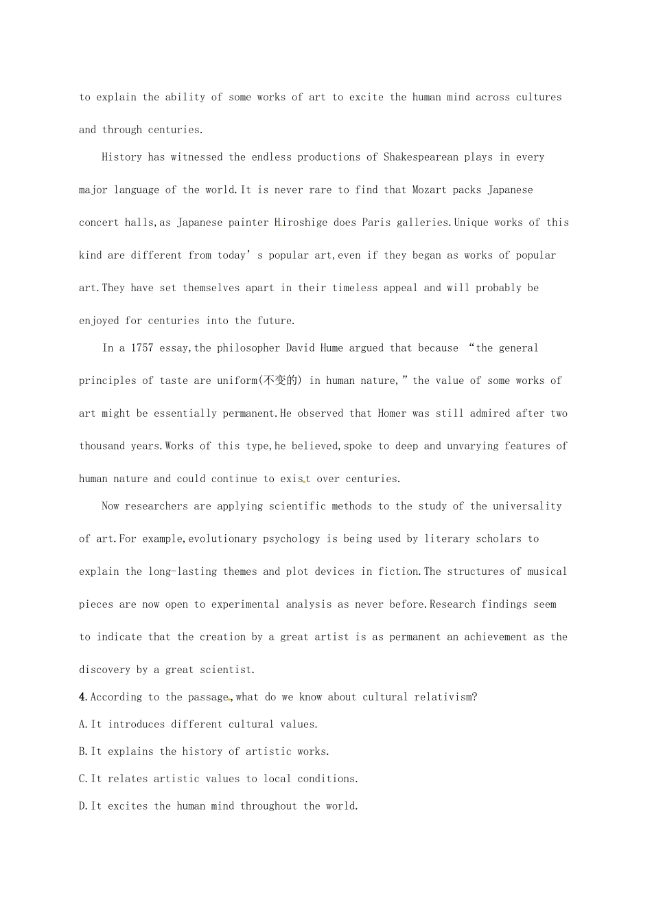 （福建专用）高考英语总复习 课时规范练11 Unit 6 Design（A）北师大必修2-北师大高三必修2英语试题_第3页
