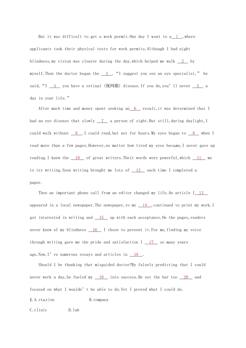 （福建专用）高考英语总复习 课时规范练22 Unit 11 The Media（B）北师大必修4-北师大高三必修4英语试题_第3页