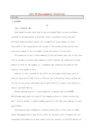 （福建专用）高考英语总复习 课时规范练37 Unit 22 Environmental Protection 北师大选修8-北师大高三选修8英语试题