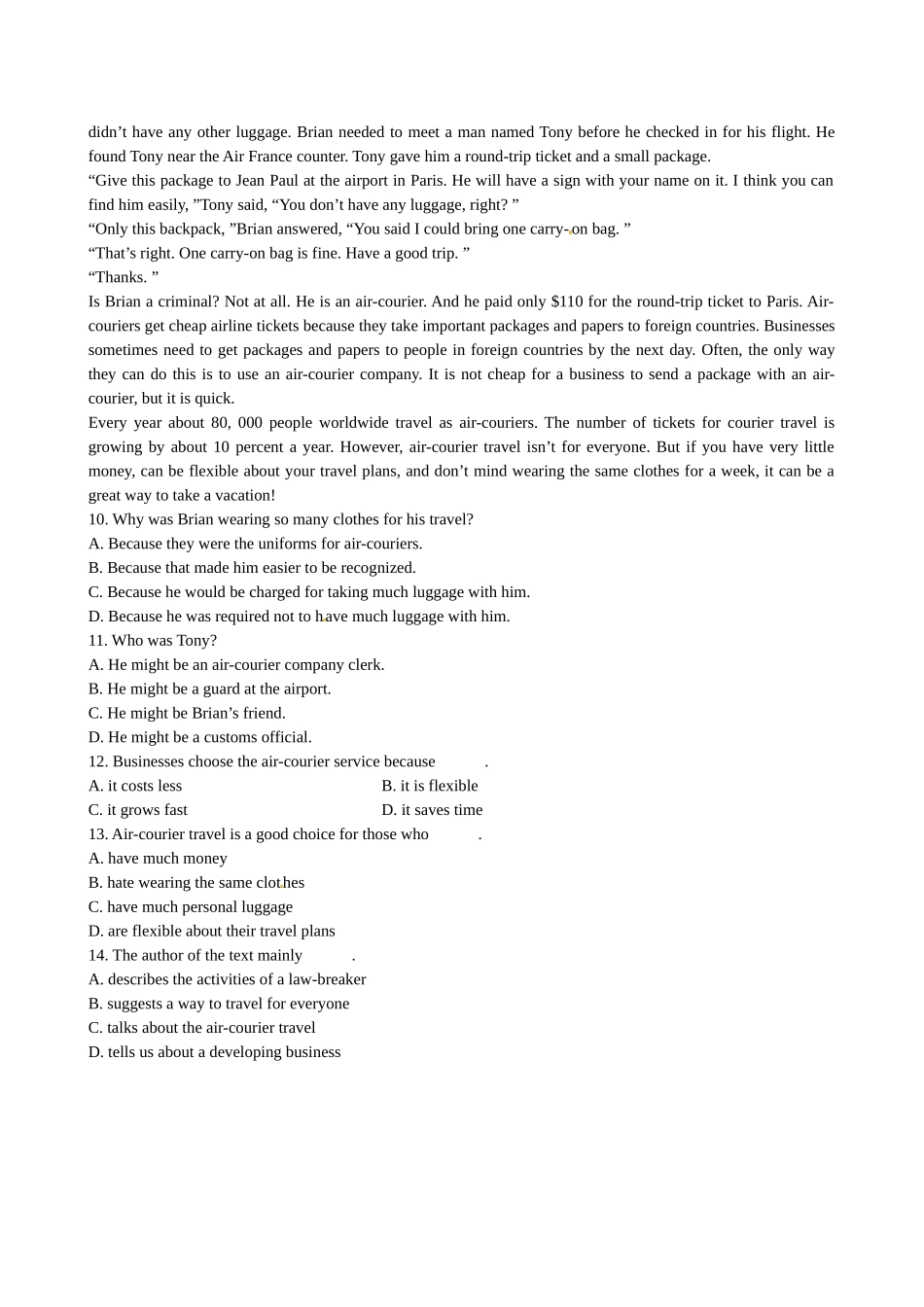 （湖北专用）高中英语 Unit 4 Warming Up & Reading语篇训练（含解析） 新人教版必修3_第3页