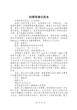 2024年向领导请示范本